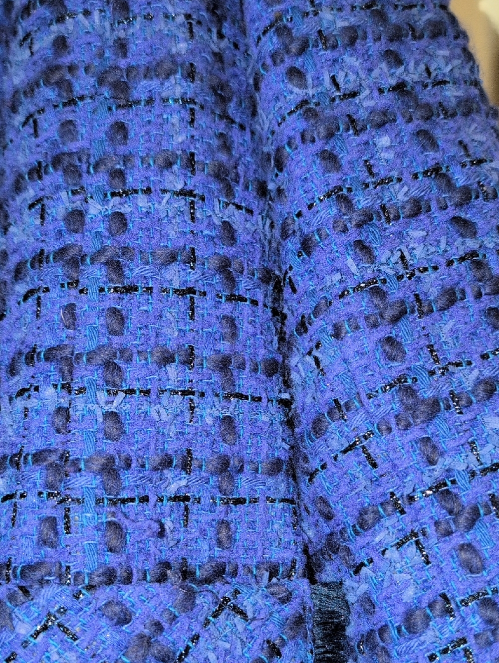 Helene Berman Jacket Blue Tweed With Shimmer Thread - Picture 4 of 7